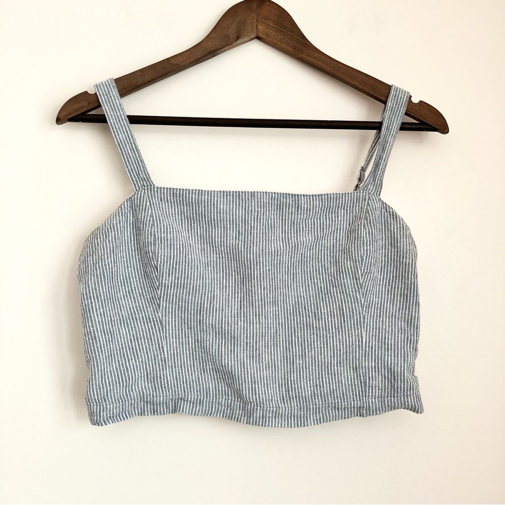 Abercrombie & Fitch Pinstripe Crop Top
